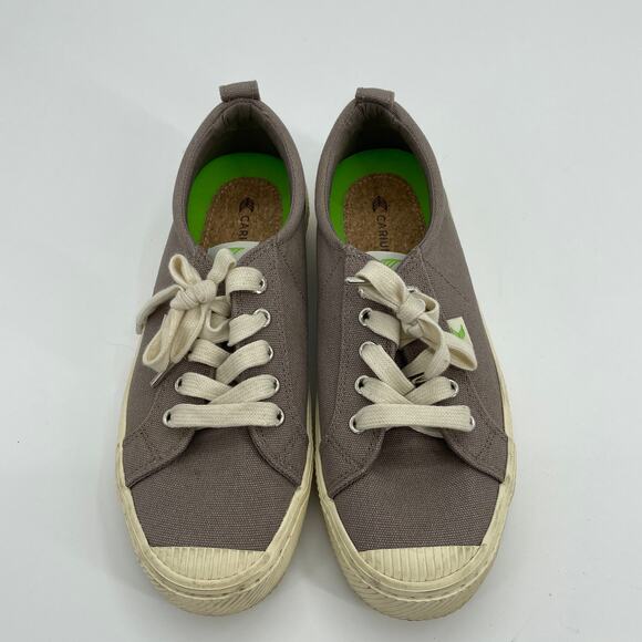 CARIUMA Womens OCA Low Top Taupe Sneaker Size 8  Lace Up Casual Vegan Shoe - Picture 1 of 8